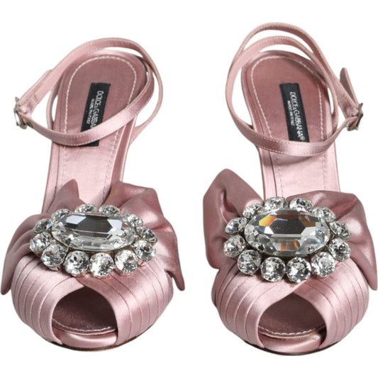 Dolce & Gabbana Pink Keira Crystal Heels Sandals Shoes Dolce & Gabbana Rosy Brown