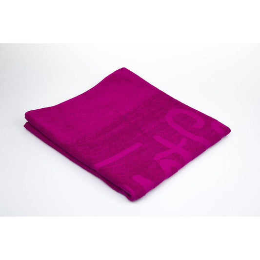 Just Cavalli Fuchsia Cotton Men Beach Towel Just Cavalli White Smoke