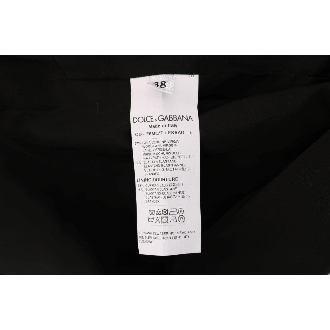 Dolce & Gabbana Gray Polka Dotted Wool Stretch Dress