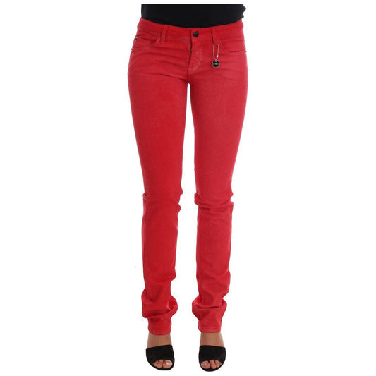 Costume National Radiant Red Super Slim Designer Jeans Costume National Firebrick