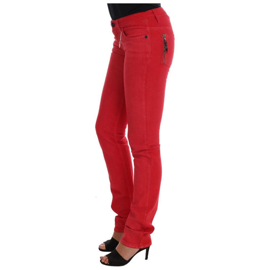 Costume National Radiant Red Super Slim Designer Jeans Costume National Firebrick