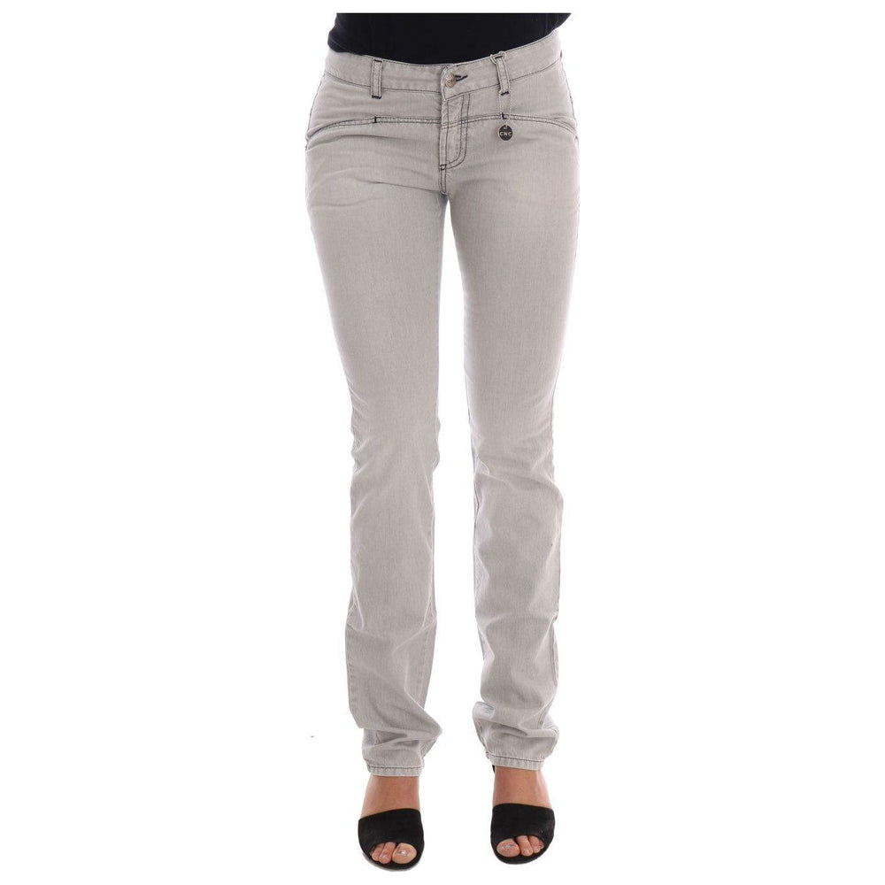 Costume National Gray Wash Cotton Slim Jeans SIG30122-1
