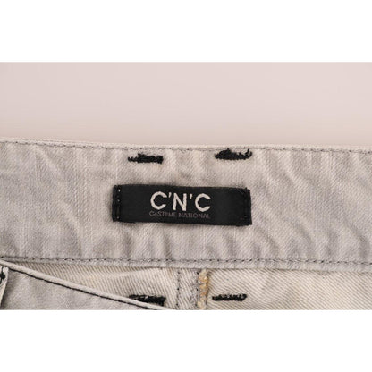 Costume National Gray Wash Cotton Slim Jeans