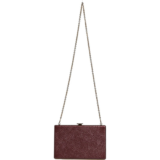 Dolce & Gabbana Maroon Leather Clutch Evening Crossbody Bag Dolce & Gabbana Dark Slate Gray
