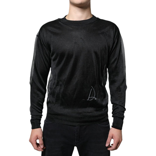 Dolce & Gabbana Black Polyester Pullover Sweatshirt Sweater Dolce & Gabbana Black