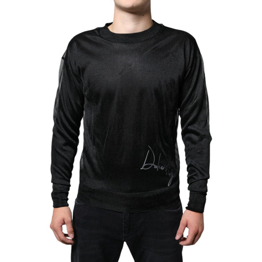 Dolce & Gabbana Black Polyester Pullover Sweatshirt Sweater Dolce & Gabbana Black