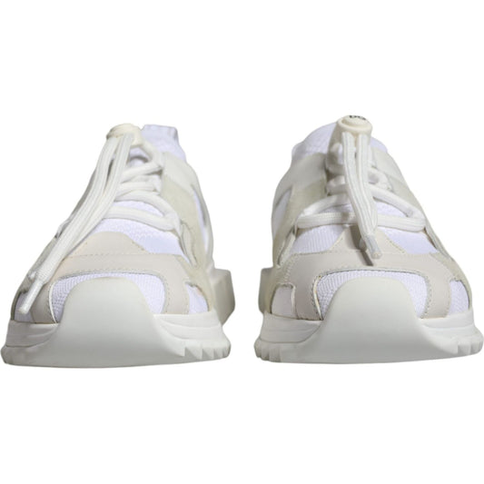 Dolce & Gabbana White Mesh Sorrento Trekking Sneakers Shoes Dolce & Gabbana Light Gray