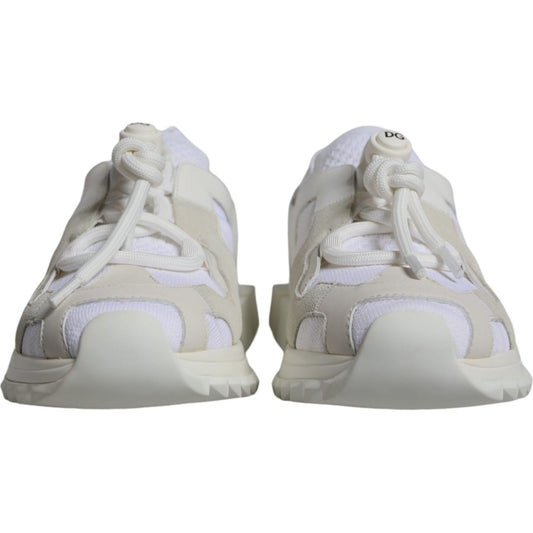 Dolce & Gabbana White Mesh Sorrento Trekking Sneakers Shoes Dolce & Gabbana Gray