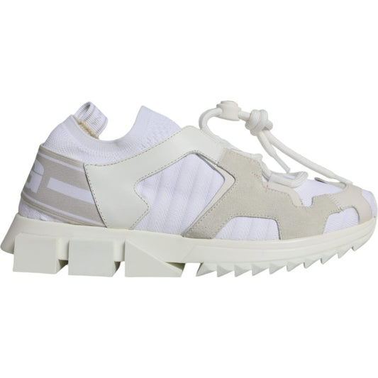 Dolce & Gabbana White Mesh Sorrento Trekking Sneakers Shoes Dolce & Gabbana Light Gray