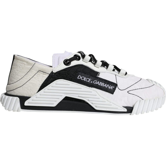 Dolce & Gabbana White Black Low Top NS1 Sneakers Shoes Dolce & Gabbana Dark Slate Gray