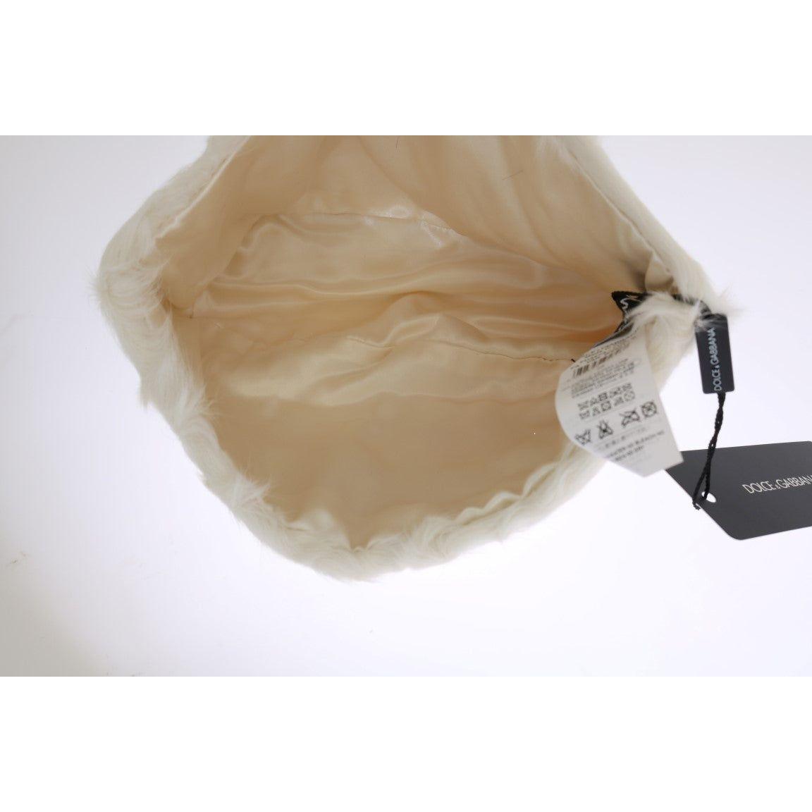 优雅的白色毛皮帽子奢华冬帽