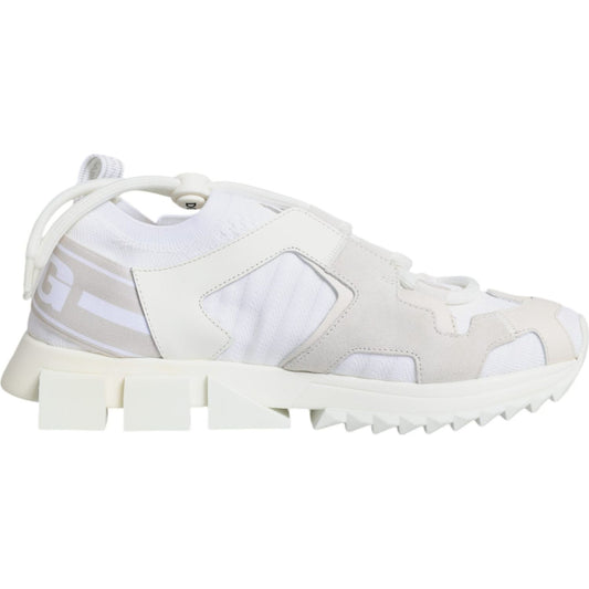 Dolce & Gabbana White Mesh Sorrento Trekking Sneakers Shoes Dolce & Gabbana Light Gray
