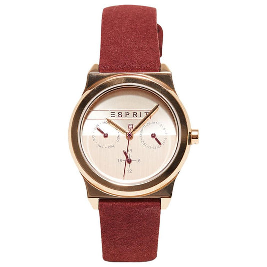 Esprit Red Leather Watch Esprit Antique White
