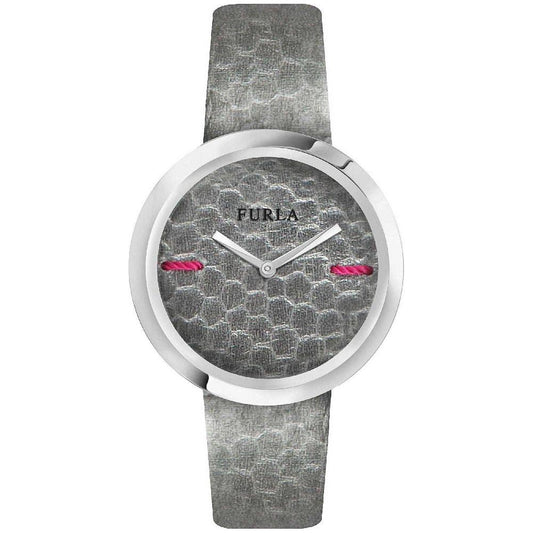 Furla Gray Leather Watch Furla Slate Gray