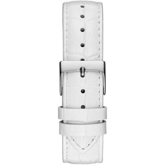 Guess White Leather Watch Guess Light Gray