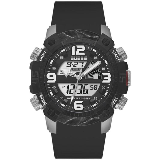 Guess Black Silicone Watch Guess Dark Slate Gray