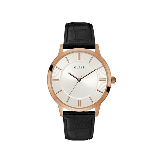 Guess Black Leather Watch Guess Light Gray