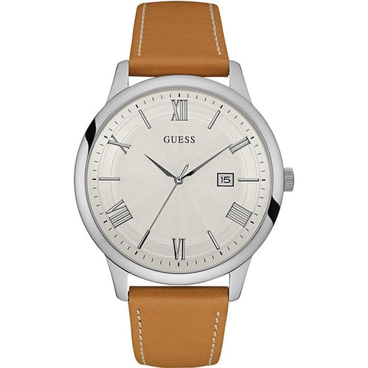 Guess Brown Leather Watch Guess Light Gray