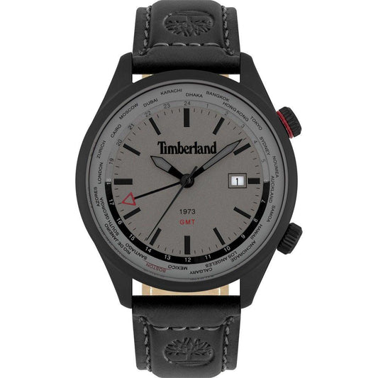 Timberland Black Leather Watch Timberland Dark Slate Gray