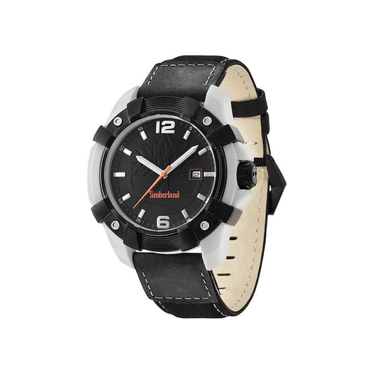 Timberland Black Leather Watch Timberland Light Gray