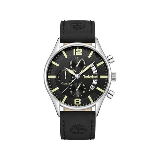 Timberland Black Leather Watch Timberland Light Gray