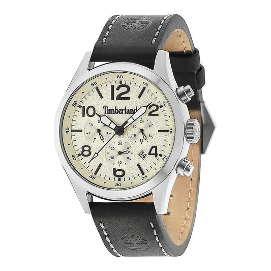 Timberland Black Leather Watch Timberland Light Gray