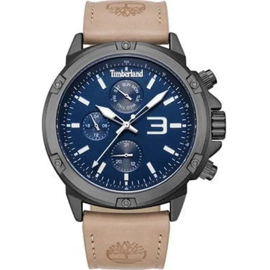 Timberland Beige Leather Watch Timberland Dark Slate Gray