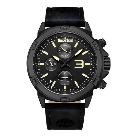 Timberland Black Leather Watch Timberland Black