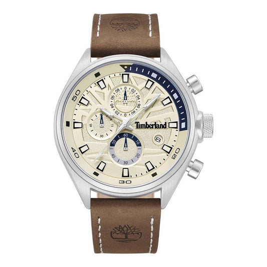 Timberland Brown Leather Watch Timberland Light Gray
