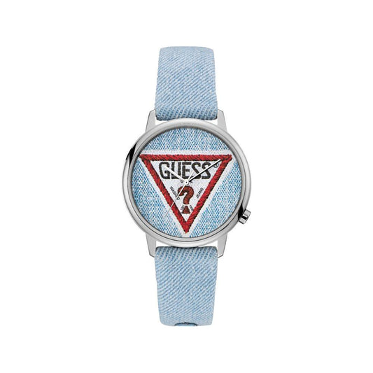 Guess Blue Leather / Leather Watch Guess Light Steel Blue