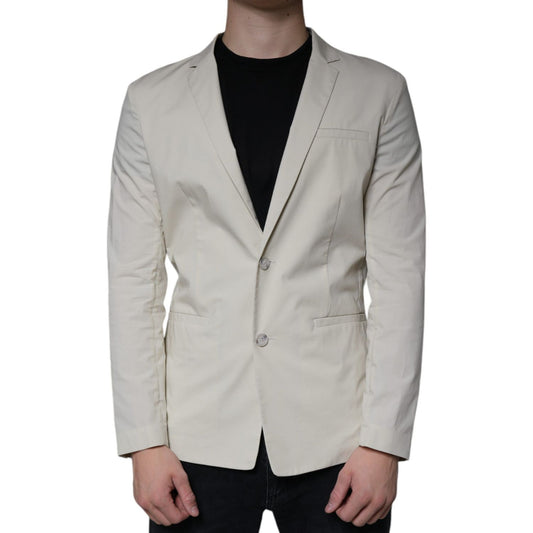 Paolo Pecora Milano Beige Single Breasted Dress Formal Coat Blazer Paolo Pecora Milano Dark Gray