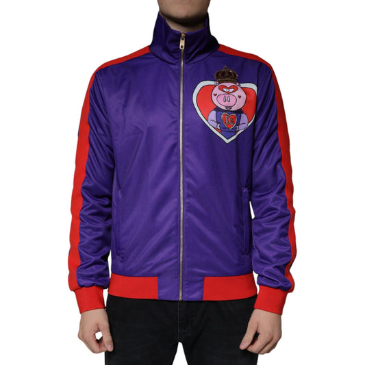 Dolce & Gabbana Purple YEAR OF THE PIG Full Zip Bomber Jacket Dolce & Gabbana Dark Slate Blue