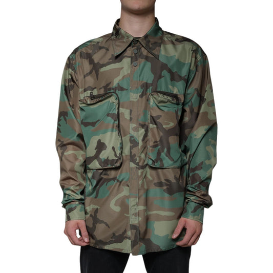 Dolce & Gabbana Multicolor Camouflage Button Down Shirt Dolce & Gabbana Dark Slate Gray
