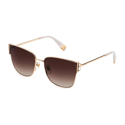 Furla Gold Metal Sunglasses Furla Antique White