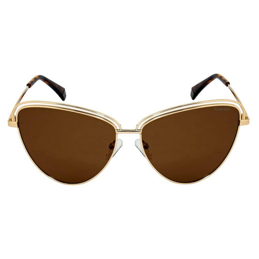 Polaroid Gold Metal Sunglasses Polaroid Saddle Brown