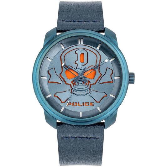 Police Blue Leather Watch Police Slate Gray
