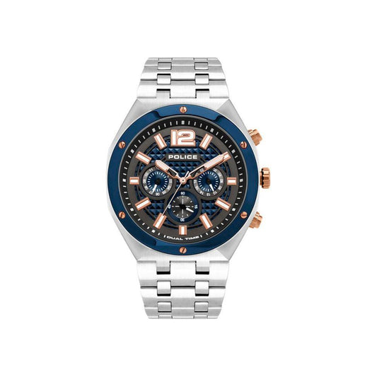 Police Silver Stainless Steel Watch Police Light Gray