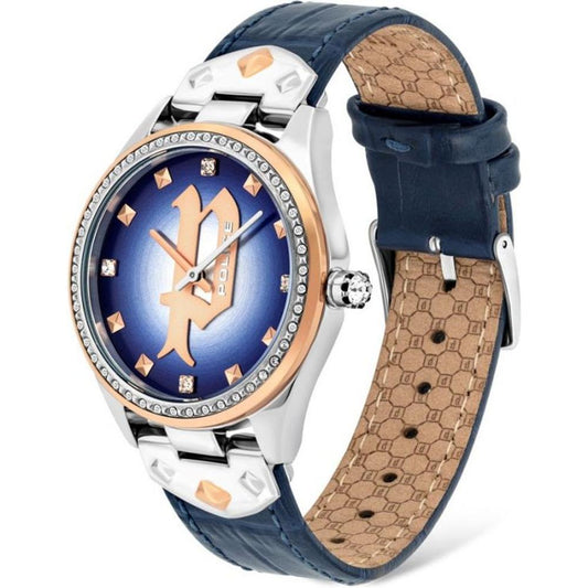 Police Blue Leather Watch Police Gray