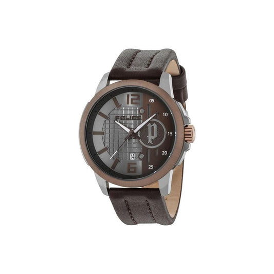 Police Brown Leather Watch Police Dim Gray