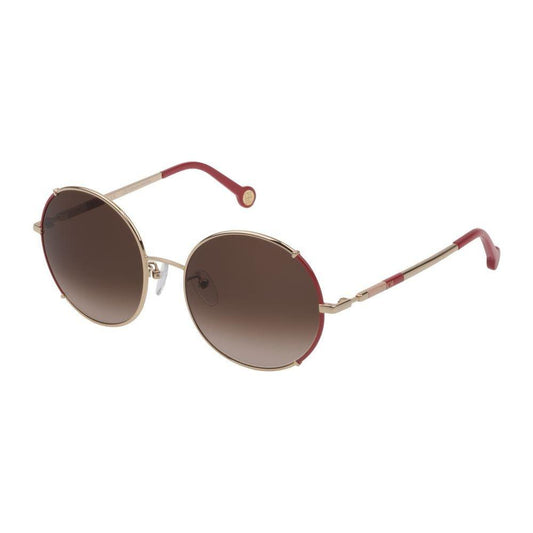 Carolina Herrera Rose Gold Metal Sunglasses Carolina Herrera Dark Olive Green