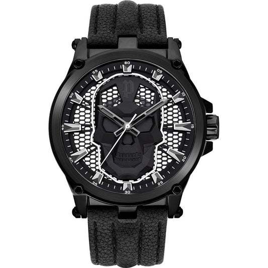 Police Black Leather Watch Police Dark Slate Gray