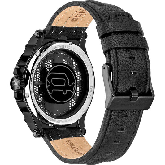 Police Black Leather Watch Police Dark Slate Gray