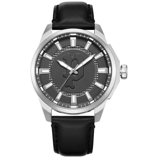 Police Black Leather Watch Police Dark Slate Gray