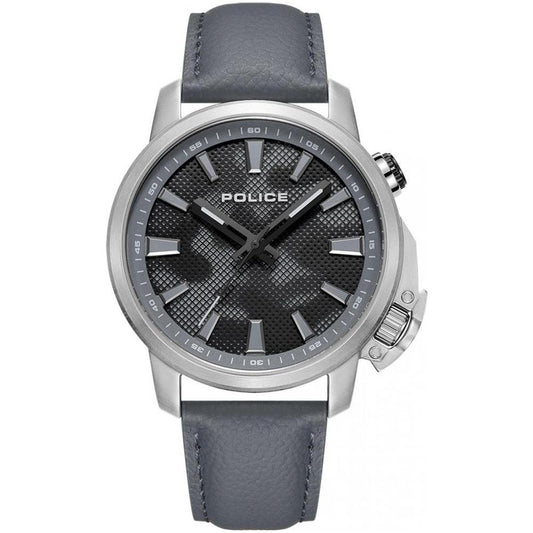 Police Gray Leather Watch Police Dim Gray