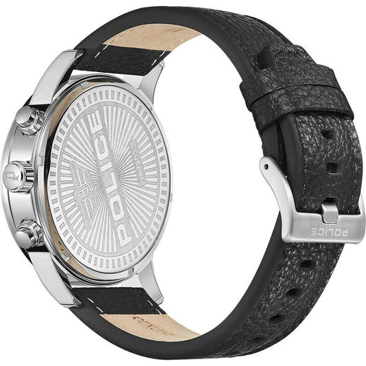 Police Black Leather Watch Police Dark Slate Gray