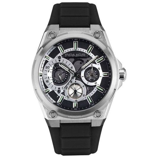 Police Black Silicone Watch Police Light Gray