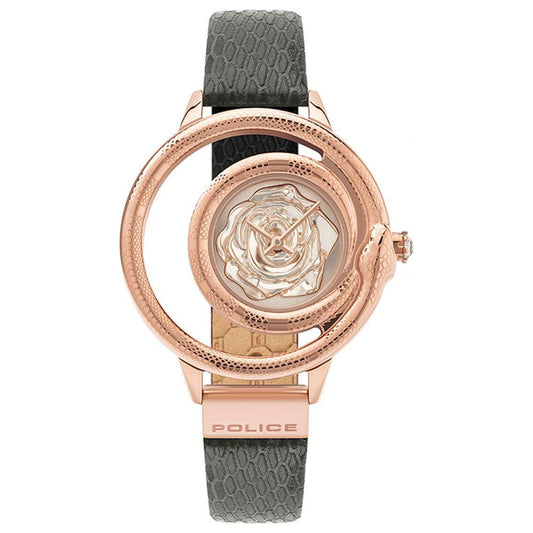 Police Gray Leather Watch Police Rosy Brown