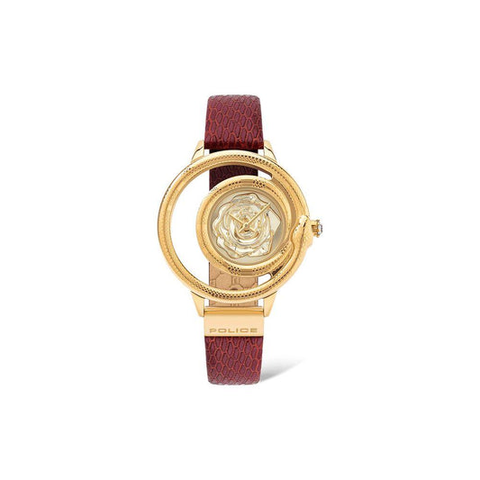 Police Red Leather Watch Police Tan