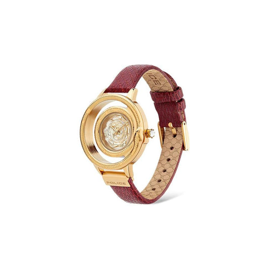Police Red Leather Watch Police Tan