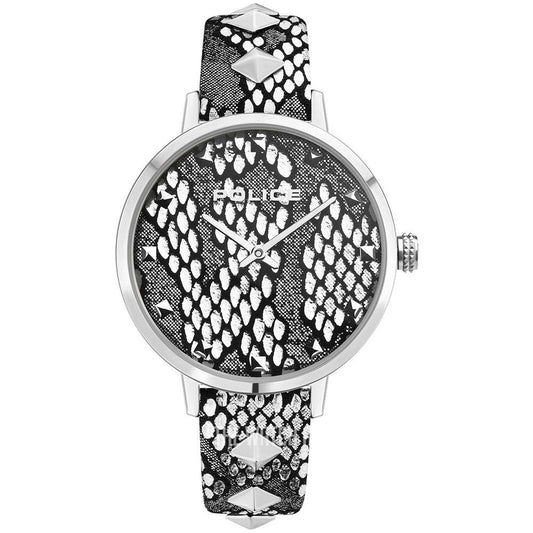 Police Gray Leather Watch Police Black
